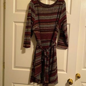 NWT Lane Bryant Hi-Low Striped Belted Peplum Top